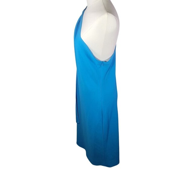 Lauren Ralph Lauren One-Shoulder Blue Dress Size 12 - Picture 10 of 10